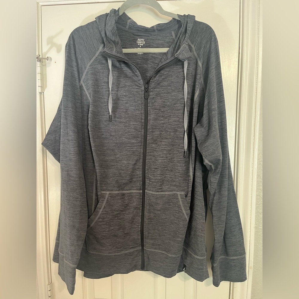 Happy Camper by TORRID Sz 4 Long Sleeve Athletic Zip Jacket Grey
